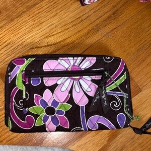 Vera Bradley Pink and Purple Floral Wristlet